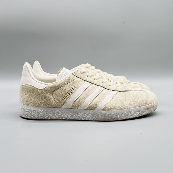 Adidas Originals Shoes Womens 6.5 Beige Suede Gazelle Classic Low Top Sneakers - Picture 1 of 13